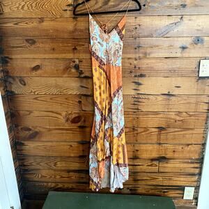 Seven Seven Boho Paisely Patchwork Maxi Dress Size Large